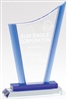 Ice Blue Edge<BR> Crystal Trophy<BR> 7 or 9 Inches