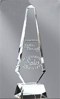 Premium Obelisk<BR> Crystal Trophy<BR> 11 thru 13 Inches