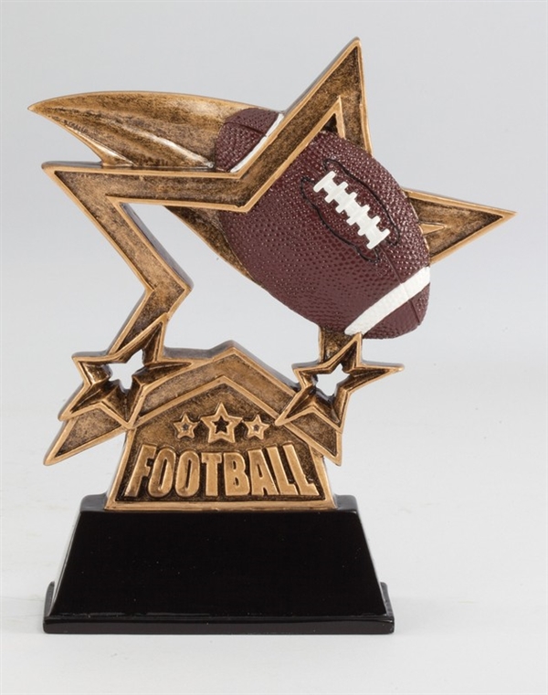 Dynamic Shooting Star<BR> Football Trophy<BR> 6.5 Inches