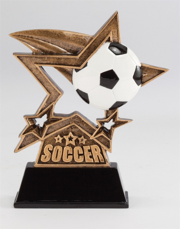 Dynamic Shooting Star<BR> Soccer Trophy<BR> 6.5 Inches