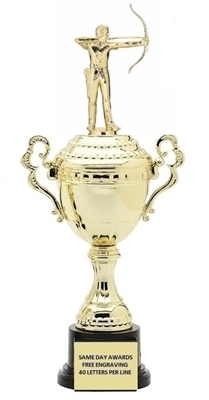 Monaco XL Gold Cup<BR> Male Archery Trophy<BR> 18.5 Inches