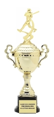 Monaco XL Gold Cup<BR> Motion Female Softball Trophy<BR> 18.5 Inches