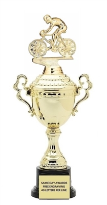Monaco XL Gold Cup<BR> Male Racing Bike Trophy<BR> 18.5 Inches