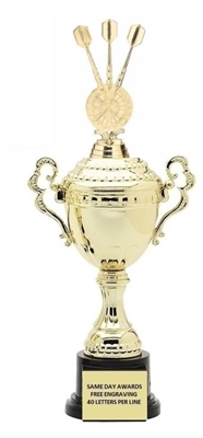 Monaco XL Gold Cup<BR> Triple Dart Trophy<BR> 18.5 Inches