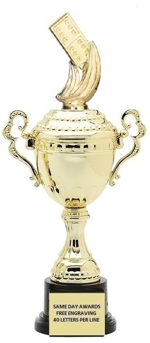 Monaco XL Gold Cup<BR> Domino Trophy<BR> 18.5 Inches