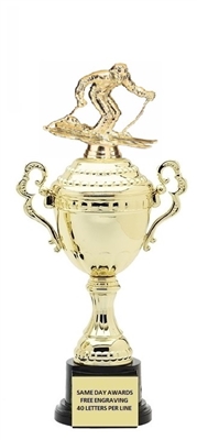 Monaco XL Gold Cup<BR> Male Snow Skiing Trophy<BR> 18.5 Inches