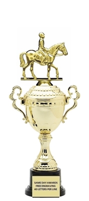 Monaco XL Gold Cup<BR> Equestrian English Trophy<BR> 18.5 Inches