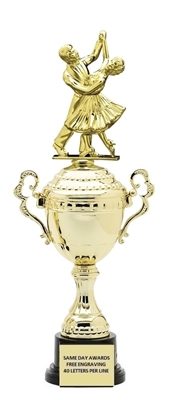Monaco XLGold Cup<BR> Dance Couple Trophy<BR> 18.5 Inches