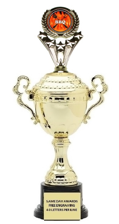 Monaco XLGold Cup <BR>BBQ Flame Trophy<BR> 18.5Inches