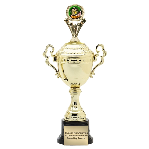 Monaco XL Gold Cup<BR> Shooting Trophy<BR> 18.5 Inches