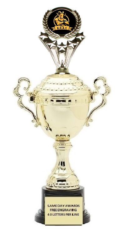 Monaco XL Gold Cup<BR> G.O.A.T. Logo Trophy<BR> 18.5 Inches