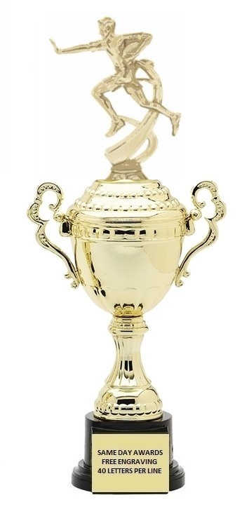 Monaco XL Gold Cup<BR> Male Flag Football Trophy<BR> 189.5 Inches
