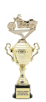 Monaco XL Gold Cup<BR> Soft Tail Motorcycle Trophy<BR> 18.5 Inches