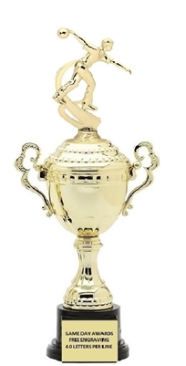 Monaco XL Gold Cup<BR> Male Bowler Trophy<BR> 18.5 Inches