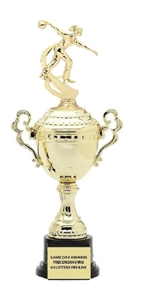 Monaco XL Gold Cup<BR> Female Bowling Trophy<BR> 18.5 Inches