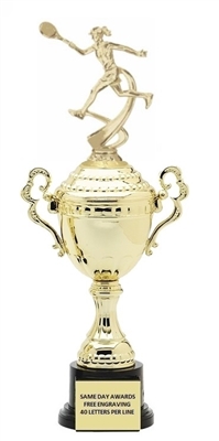 Monaco XL Gold Cup<BR> Female Tennis Trophy<BR> 18.5 Inches