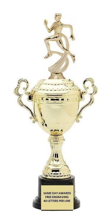 Monaco XL Gold Cup<BR> Motion Male Track Trophy<BR> 18.5 Inches