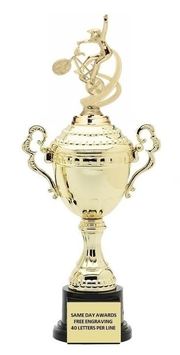 Monaco XL Gold Cup<BR> BMX Bike Trophy<BR>  18.5 Inches