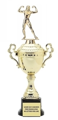 Monaco Gold Cup<BR> Female Bodybuilder Trophy<BR> 13.5-17 Inches