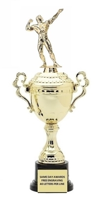 Monaco Gold Cup<BR> Male Bodybuilder Trophy<BR> 13.5-17 Inches