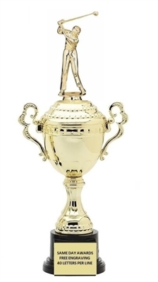 Monaco Gold Cup<BR> Male Golf Driver Trophy<BR> 13-16 Inches