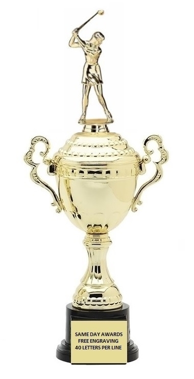 Monaco Gold Cup<BR> Female Golf Driver Trophy<BR> 13.5-17 Inches