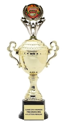 Monaco Gold Cup Trophy<BR> #2 Chili Cook Off or Custom Logo<BR> 13.5-17 Inches