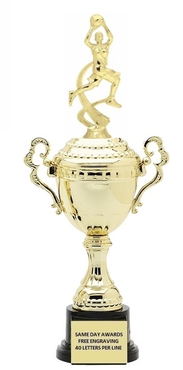Monaco Gold Cup<BR> Female Motion Basketball Trophy<BR> 13.5-17 Inches