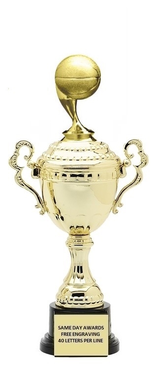 SPECIAL BUY<BR>Monaco Gold Cup<BR> Basketball Trophy<BR> 9.5-10.5 Inches
