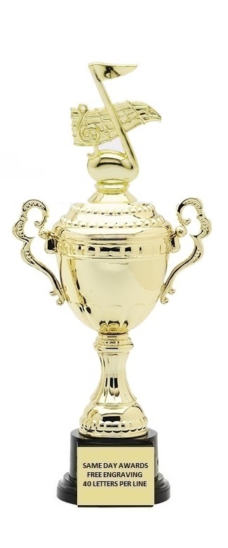SPECIAL BUY<BR>Monaco Gold Cup<BR> Music Note Trophy<BR> 9.5-10.5 Inches