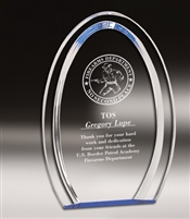 Oval Halo<BR> Blue Acrylic Trophy <BR> 7 or 8 Inches