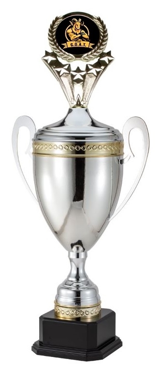 Premium Italian Maestosa (Majestic)<BR> G.O.A.T.  Logo Trophy Cup<BR> 24 Inches