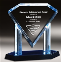 Presidential Diamond<BR> Blue Acrylic Trophy<BR>12 Inches