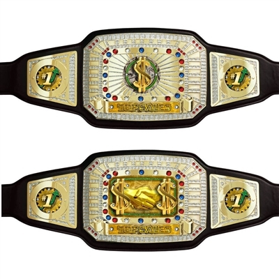 Custom Sales Black <BR> Championship Belts<BR> 52 Inches