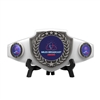 Antique Silver Shield<BR>White Premium Championship Belts<BR> 52 Inches<BR>4 Pounds