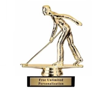 Shuffleboard Female or Male <BR> Gold Trophy<BR> 5 Inches
