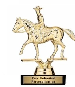 Western Horse w/ Rider Trophy<BR> 5.25 Inches