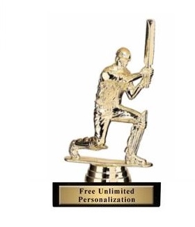 Kneeling Cricket Batsman<BR> Gold Trophy<BR> 5.75 Inches