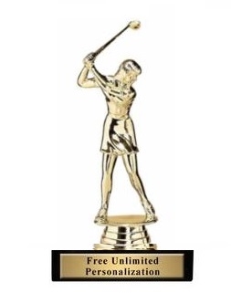 Female Golfer<BR> Gold Trophy<BR> 6.5 Inches