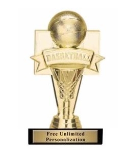 Banner Basketball<BR> Gold Trophy<BR> 6.75 Inches