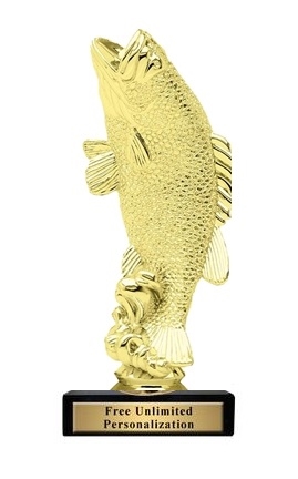 Standing Bass Fish Trophy<BR> 6.75 Inches