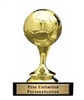 Mini Soccer Ball <BR> Gold Trophy<BR> 3.25 Inches