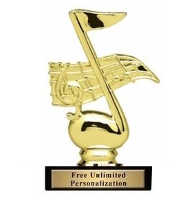 Music Note Trophy<BR> 5 Inches