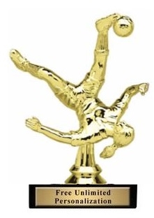 Soccer Bicycle Kick<BR> Female Trophy<BR> 6 Inches