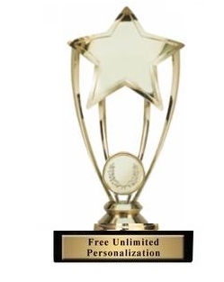 4 Post Star Trophy<BR> 6.75 Inches