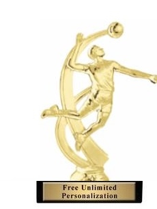 Motion Male<BR> Volleyball Trophy<BR> 7.25 Inches