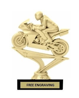 Racing Motorcycle<BR> Gold Trophy<BR> 5.75 Inches