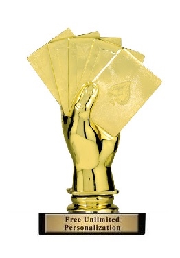 Poker Hand<BR> Gold Trophy<BR> 5 Inches