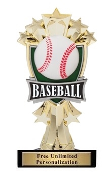 Baseball All-Star<BR> Gold Trophy<BR> 7.25 Inches