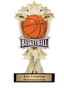 Basketball All-Star<BR> Gold Trophy<BR> 7.25 Inches